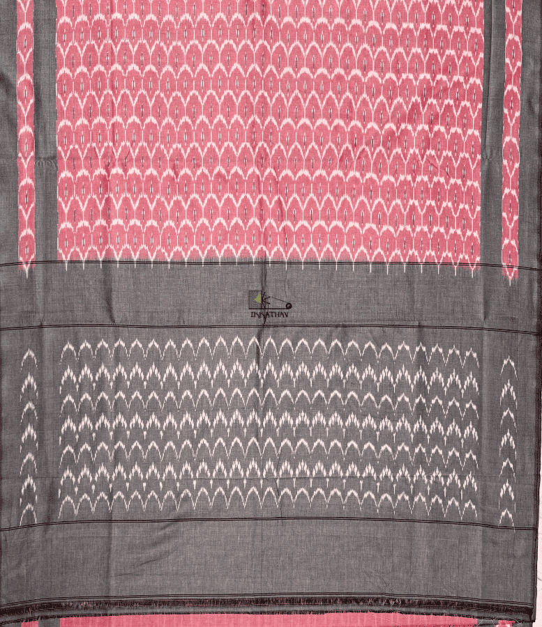 Pink Motif Ikkat Saree