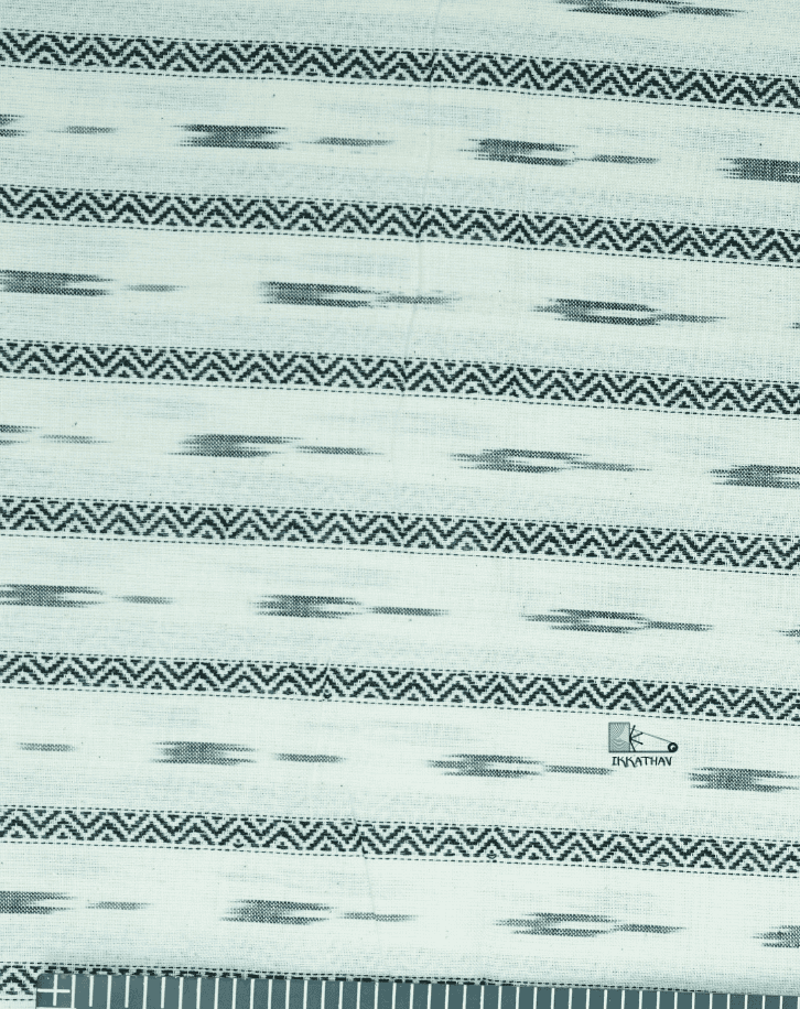 White Ikkat Stripe