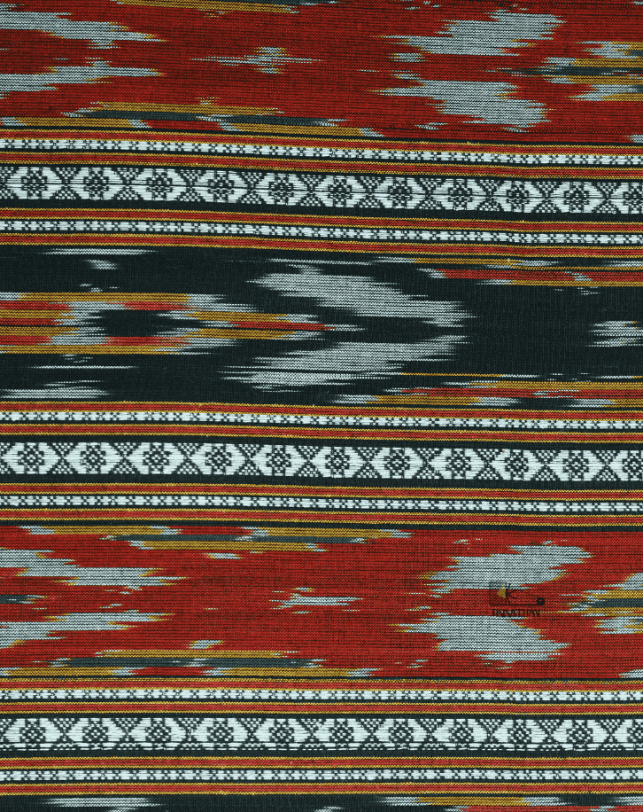 Rust Black Ikkat Stripe