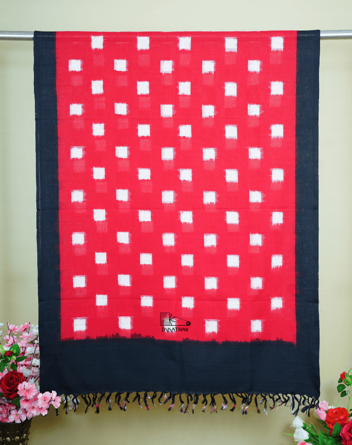 Red Check Dupatta