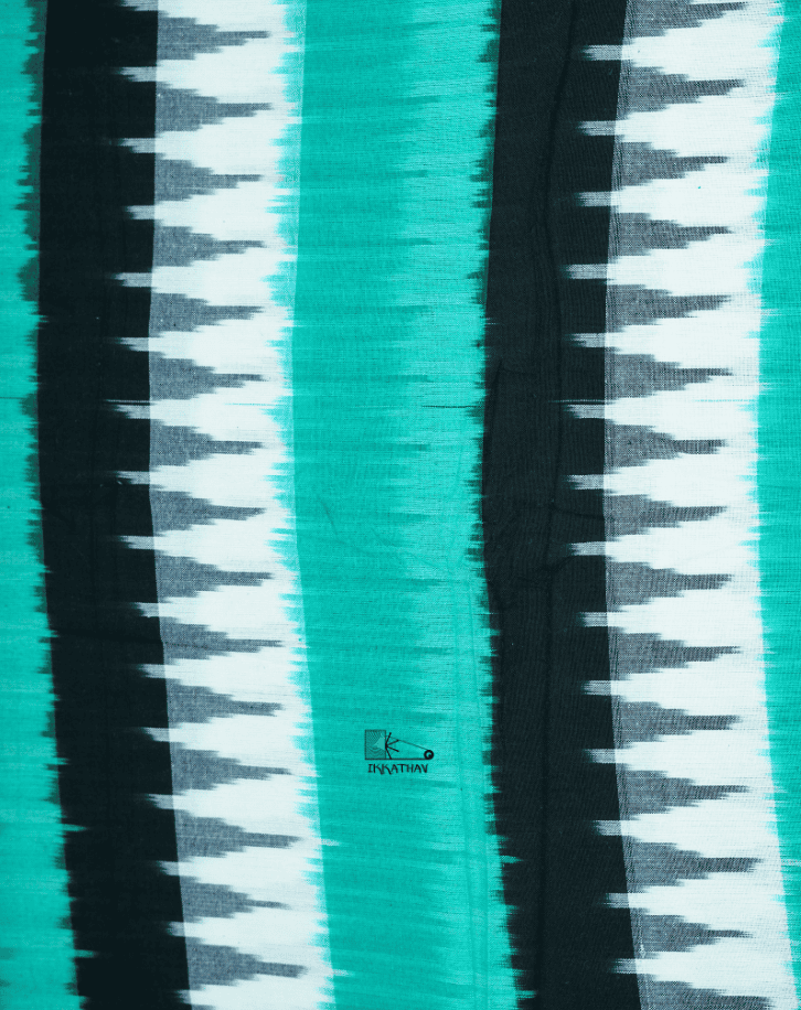 Teal Black White Zigzag