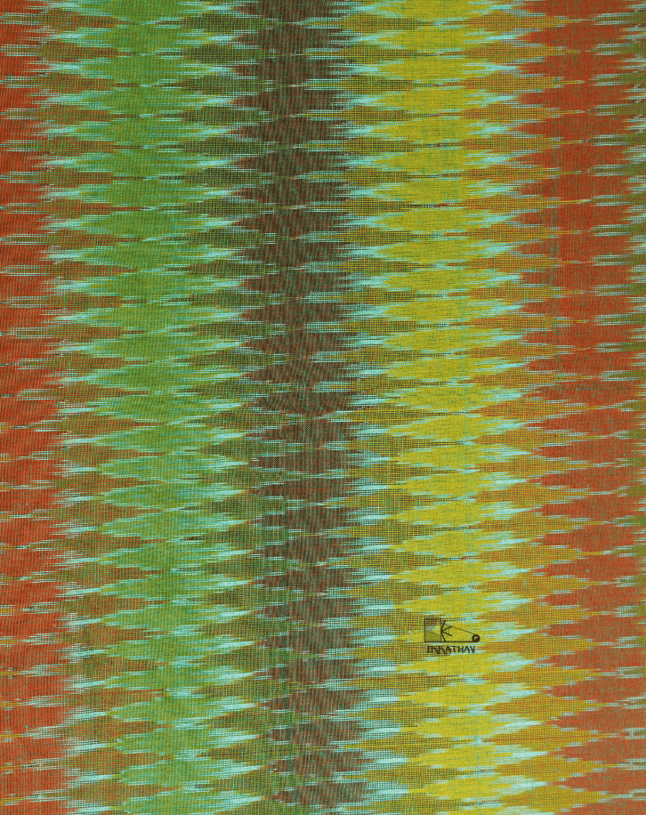 Olive Green Multi Color Zigzag