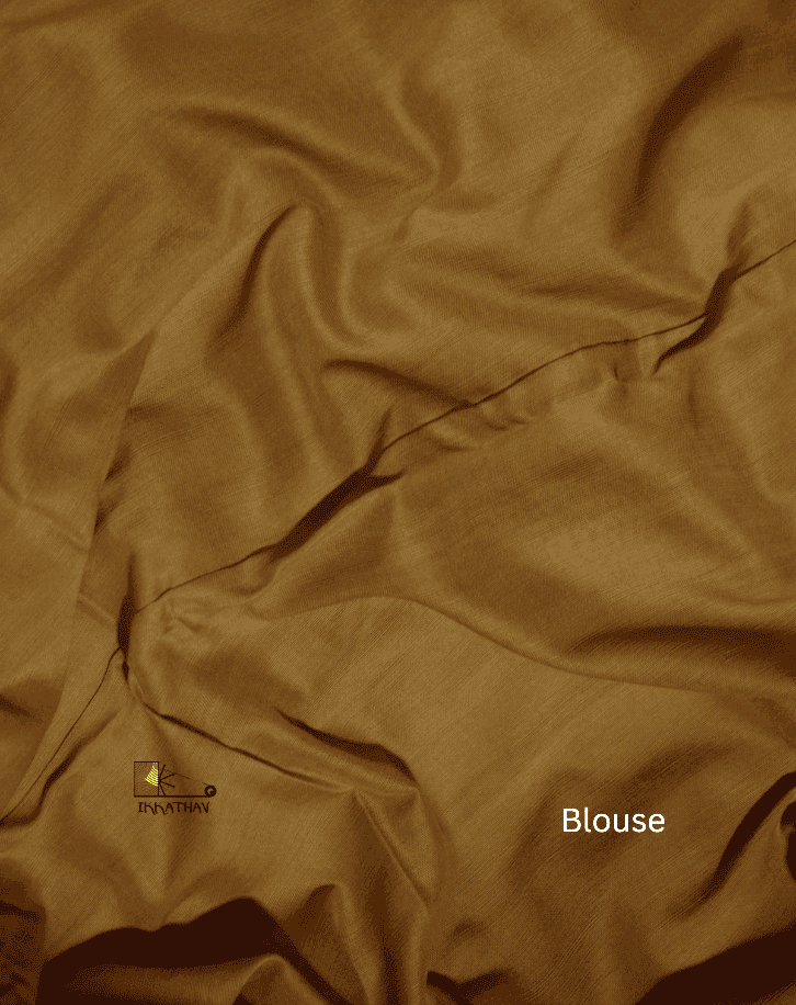 White Mustard Ikkat Stripe Saree