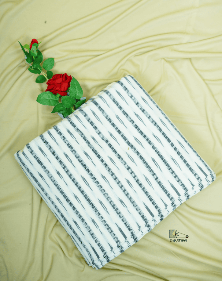 White Ikkat Stripe