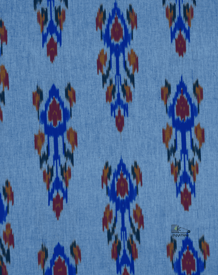 Blue Floral Ikkat