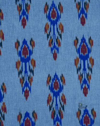 Blue Floral Ikkat