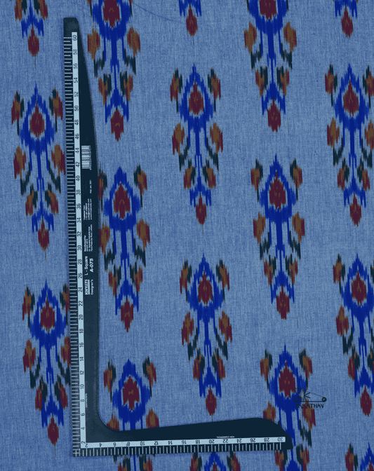 Blue Floral Ikkat
