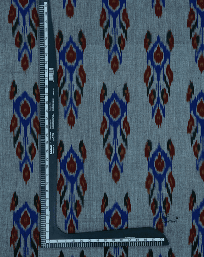 Grey Floral Ikkat