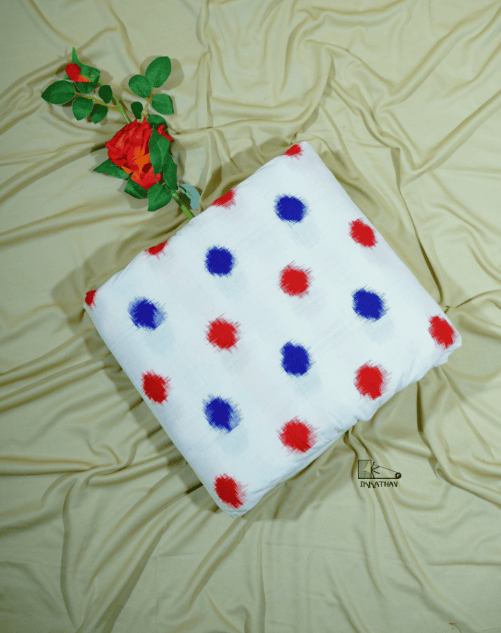 White Red Blue Polka Dots