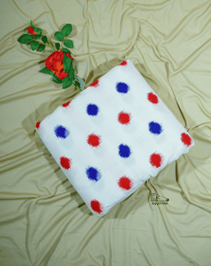 White Red Blue Polka Dots