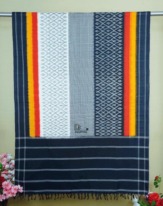 Black Grey Stripe Dupatta