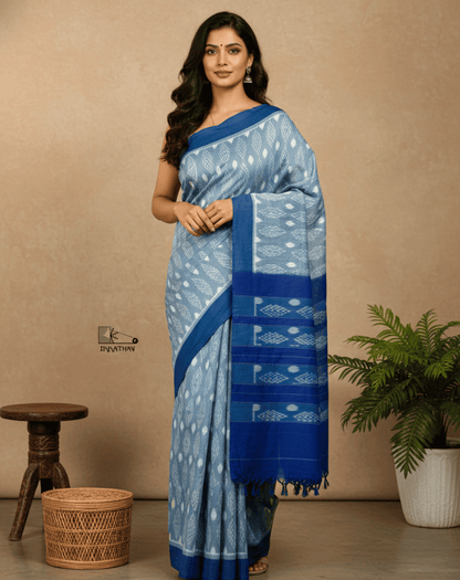 Blue Ikkat Saree