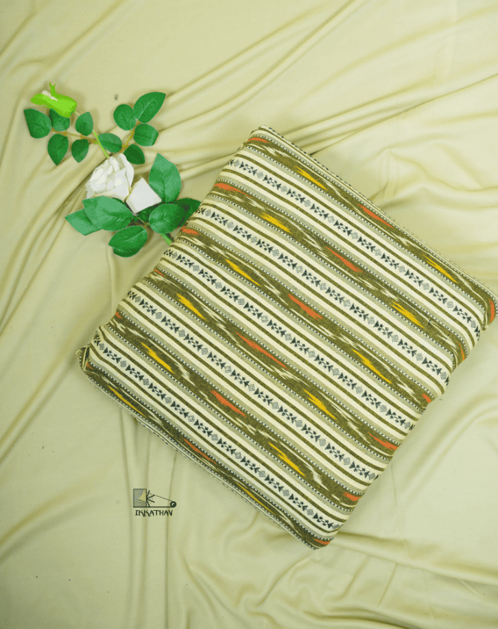 light yellow Multi Ikkat Stripe
