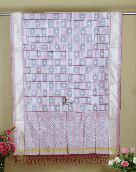 White Light Pink Silk Dupatta