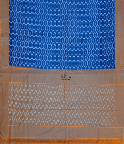 Royal Blue Motif Ikkat Saree