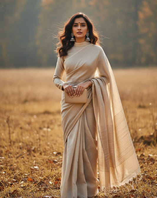 Handloom Linen Saree