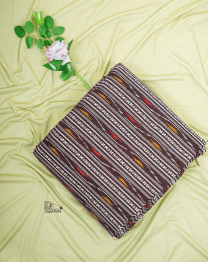 Chocolate Brown Ikkat Stripe