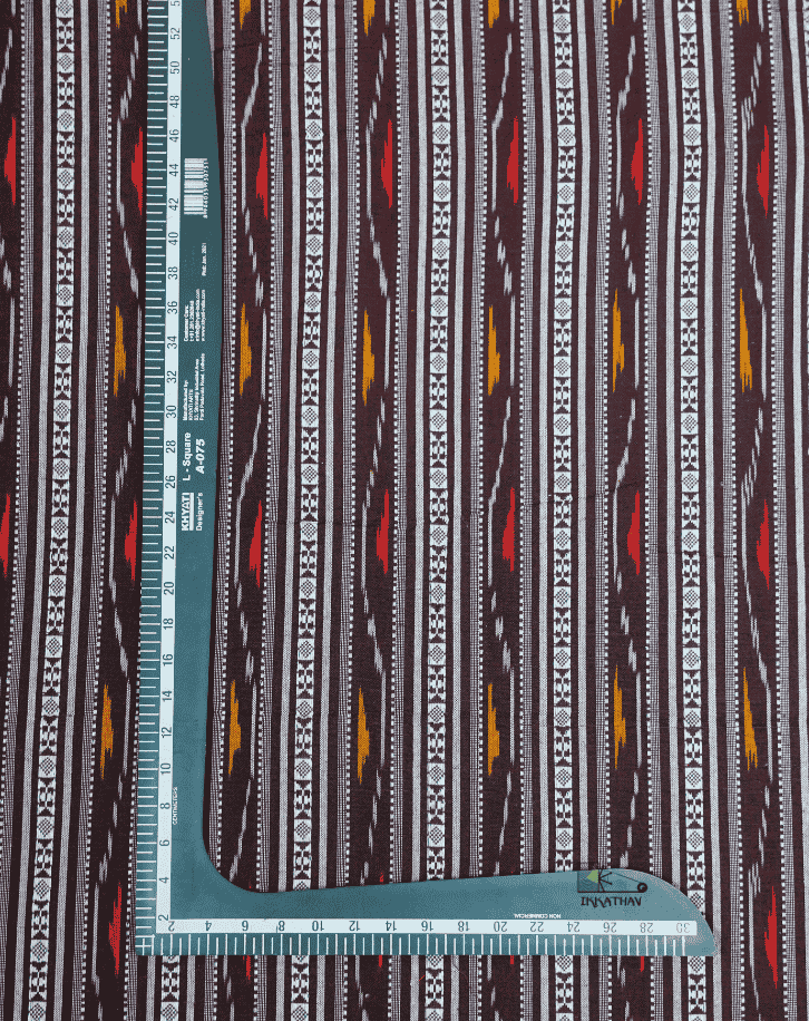 Chocolate Brown Ikkat Stripe