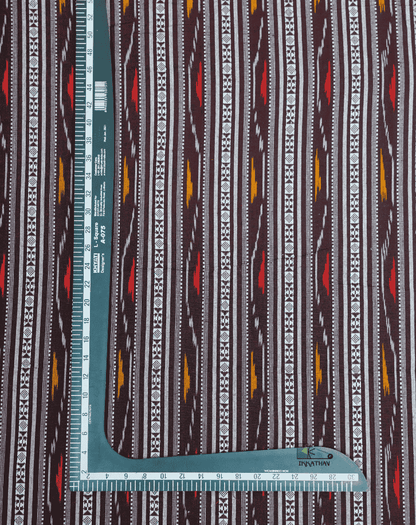 Chocolate Brown Ikkat Stripe