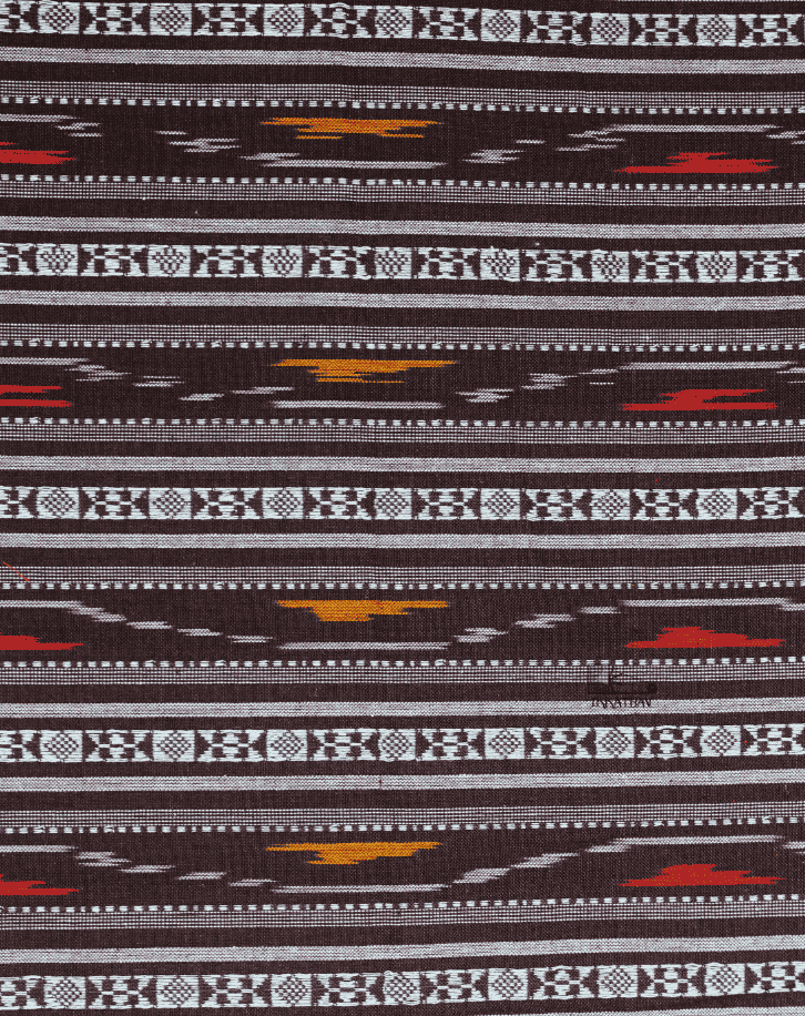 Chocolate Brown Ikkat Stripe