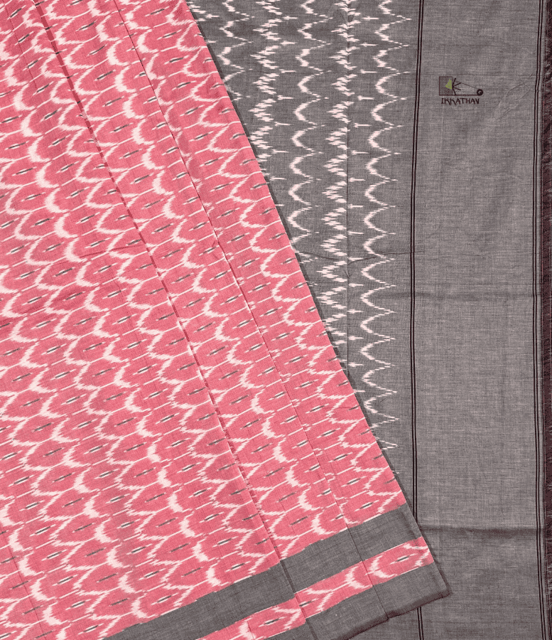 Pink Motif Ikkat Saree
