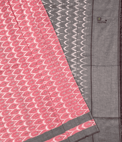 Pink Motif Ikkat Saree