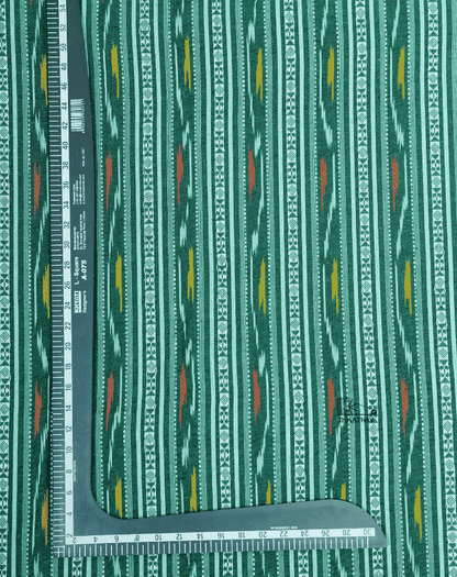 Teal Green Ikkat Stripe