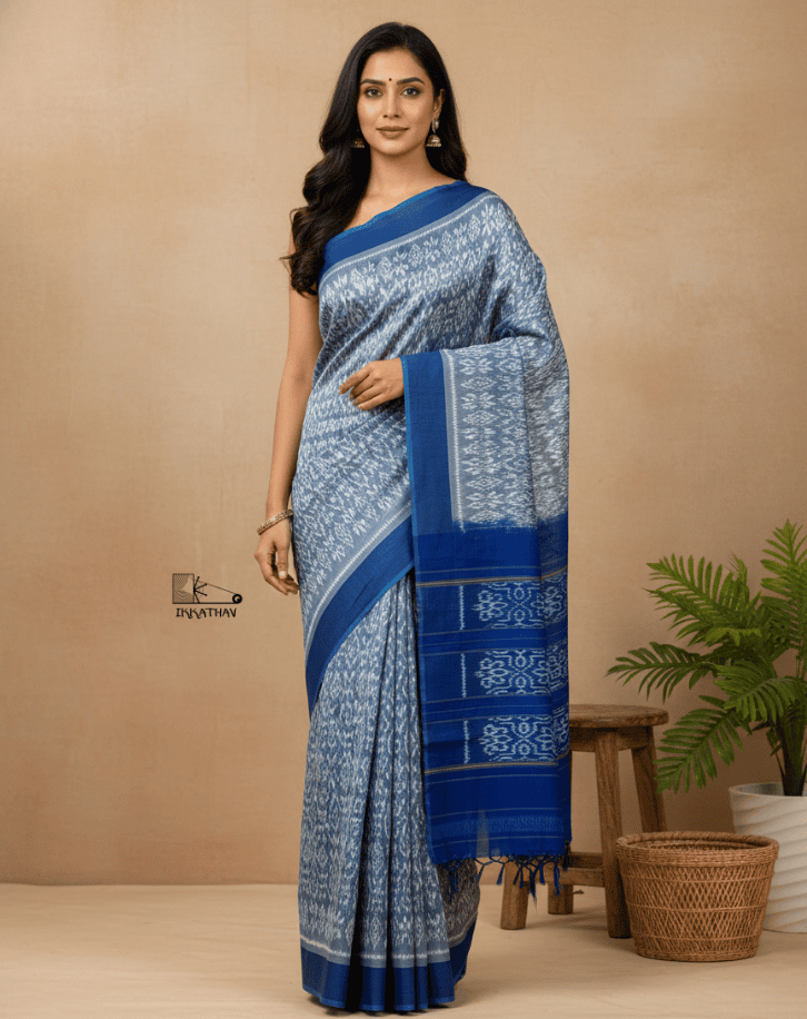 Blue Ikkat Saree