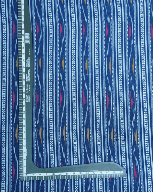 Indigo Blue Ikkat Stripe