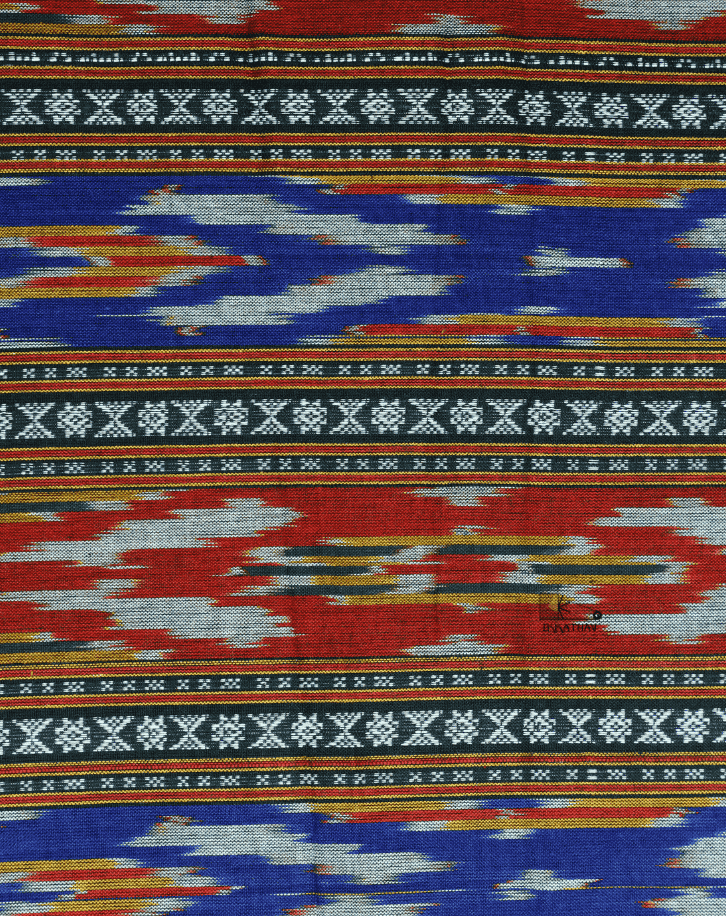 Rust Blue Ikkat Stripe