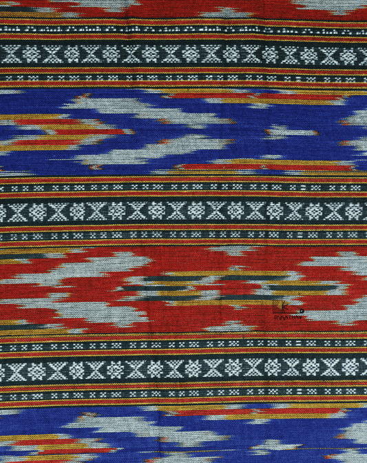 Rust Blue Ikkat Stripe