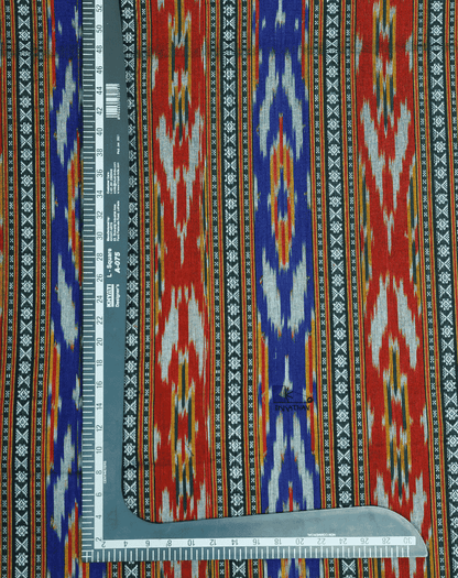 Rust Blue Ikkat Stripe