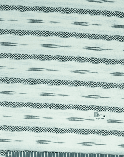 White Ikkat Stripe