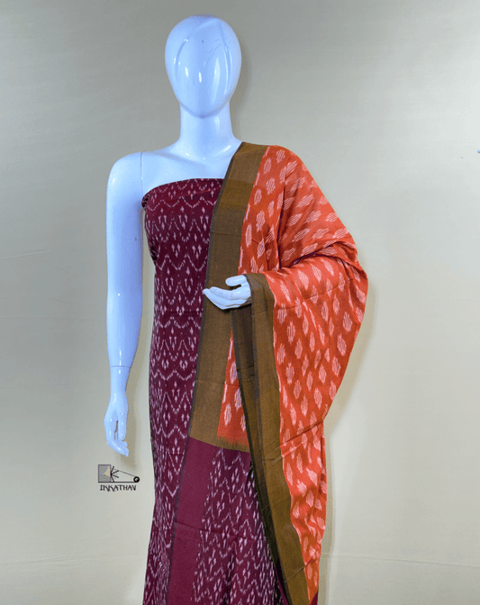 Maroon Orange 3-Piece Suit Set