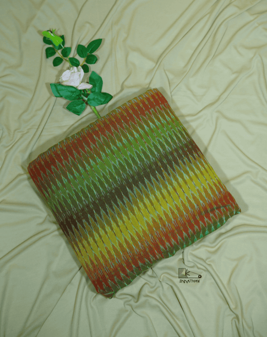 Olive Green Multi Color Zigzag