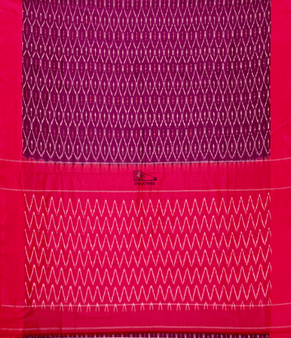 Magenta Pink Chevron Ikkat Saree