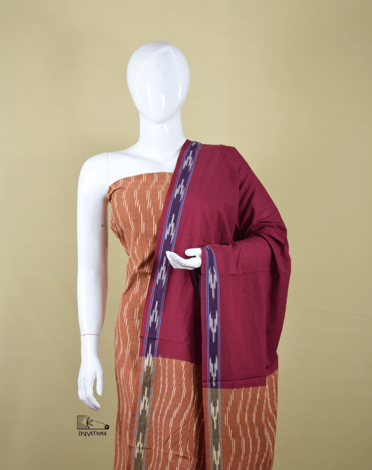 Brown Maroon 3-Piece Suit Set