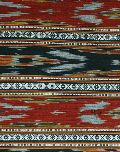 Rust Black Ikkat Stripe