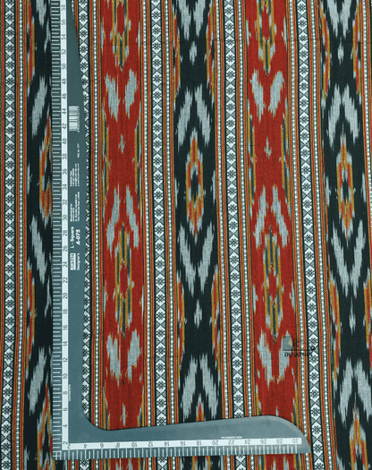 Rust Black Ikkat Stripe