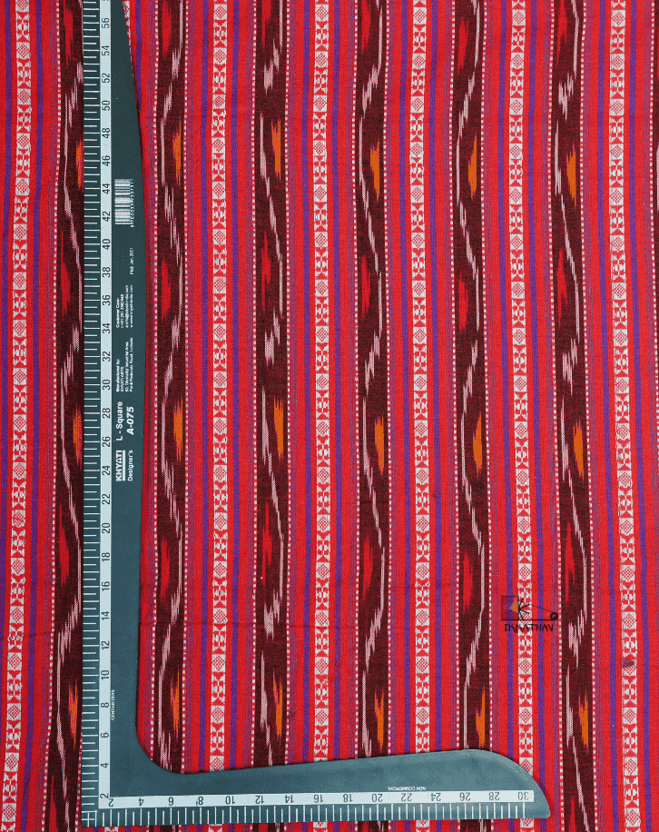 Crimson Pink Ikkat Stripe
