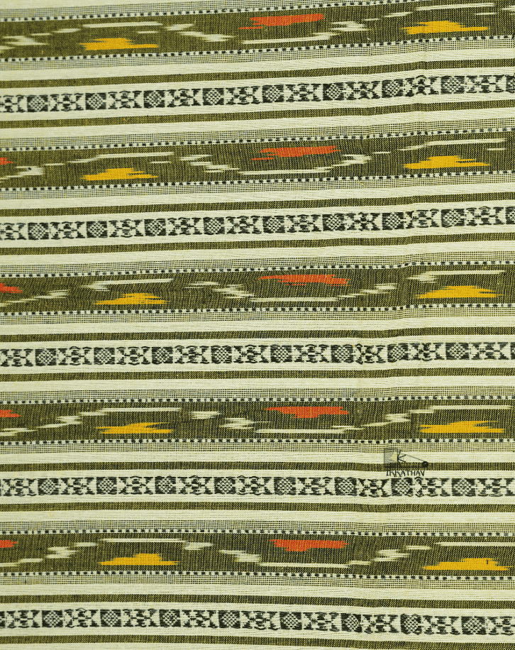 light yellow Multi Ikkat Stripe