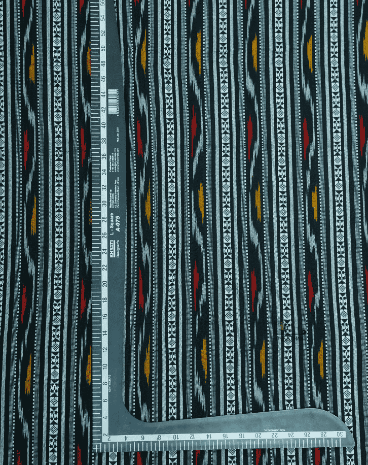 Charcoal Multi Ikkat Stripe