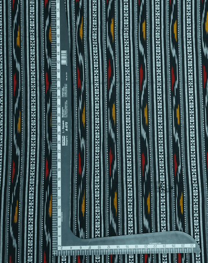 Charcoal Multi Ikkat Stripe