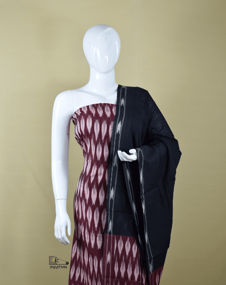 Maroon Black 3-Piece Suit Set