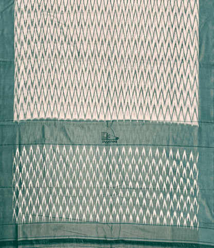 Pastel Green and White Ikkat Saree