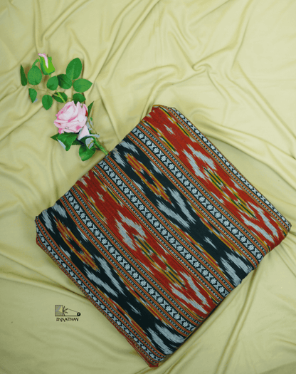 Rust Black Ikkat Stripe