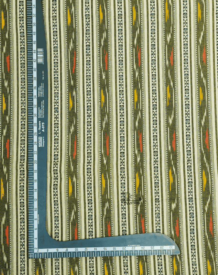 light yellow Multi Ikkat Stripe