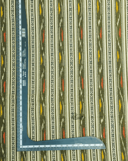 light yellow Multi Ikkat Stripe