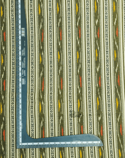 Beige Multi Ikkat Stripe