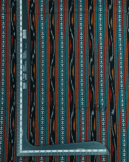 Charcoal Multi Ikkat Stripe